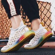 LOOZYKIT/ г. Черные мужские туфли из вулканизированной кожи; дышащие повседневные спортивные мужские кроссовки; сетчатые кроссовки на плоской подошве; большие размеры 39-44