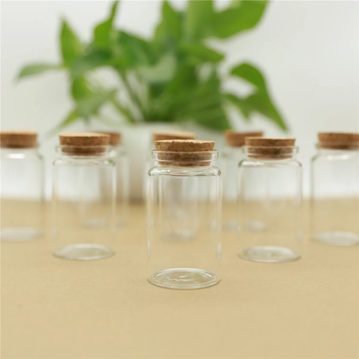 6 Piece 47*80mm 90ml Cork Glass Bottle Stopper Spicy Storage Jar Bottle Containers Glass spice candy Jars Vials DIY Craft 5