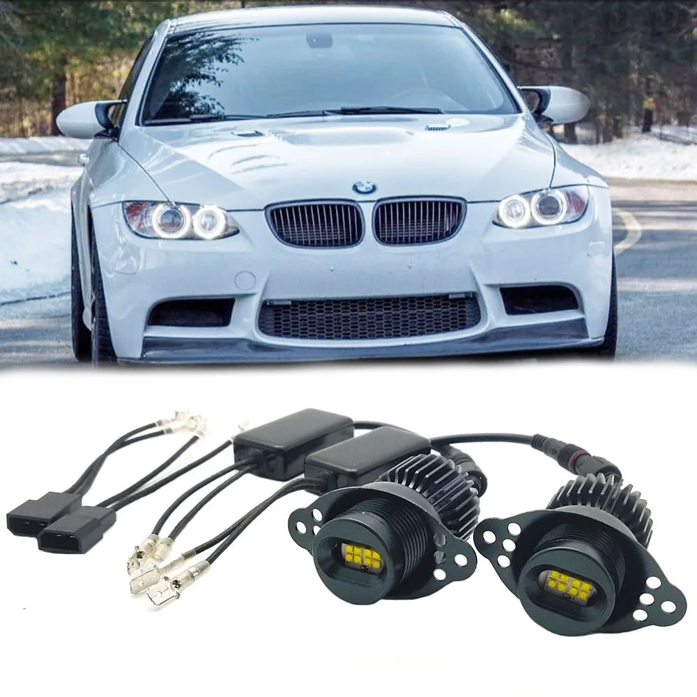 1 Set 80W XBD Chips LED Angel Eyes Halo Marker Ring Light Bulb Canbus For BMW E9