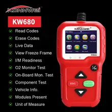 KW680 OBD2 устройство считывания кодов неисправностей двигателя автомобиля диагностический инструмент автомобильного сканера инструмент проверки ключа автомобиля программист