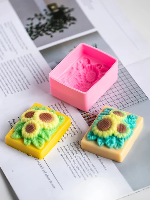 Sunflower Flower Soap Mold Handmade Soap Mold Mousse Cake Silicone Mold  Cake Baking Tools Soap Molds