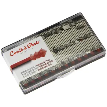 

Sketchpad Conté à Paris-pack of 12 pastels, square, color: Sanguine Watteau (red) pens