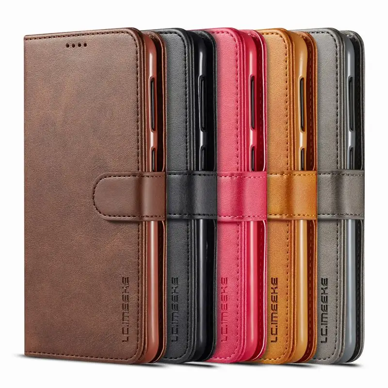 Luxury Vintage Leather Flip Wallet Phone Case with Magnetic Closure