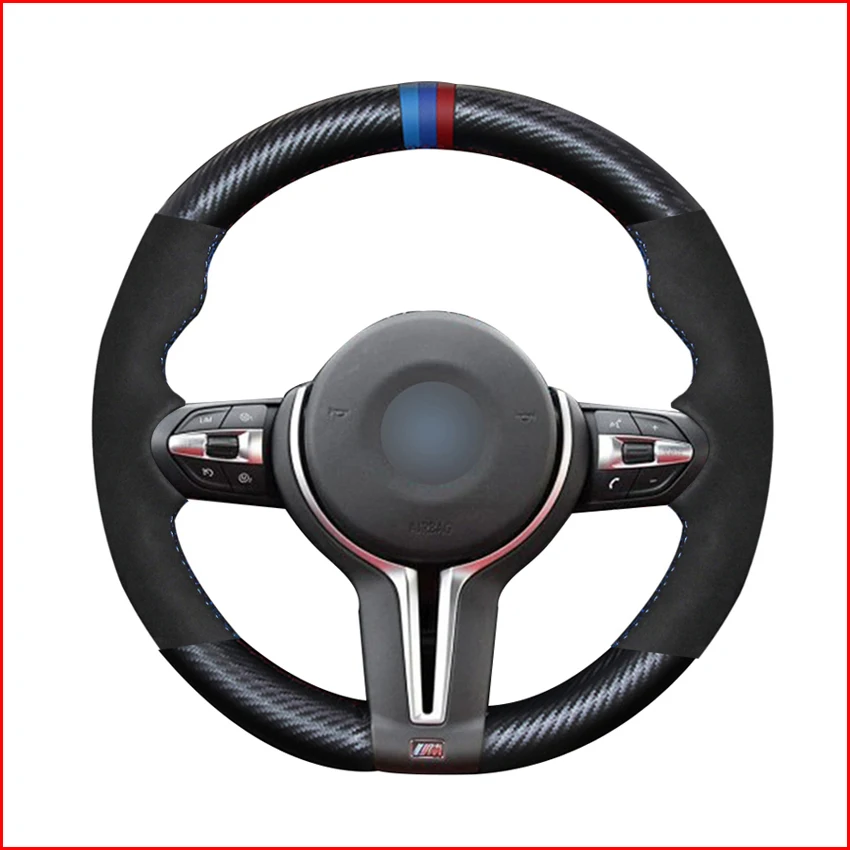 Carbon-Fiber-Leather-Black-Leather-car-Steering-Wheel-Cover-for-BMW-F87-M2-F80-M3-F82