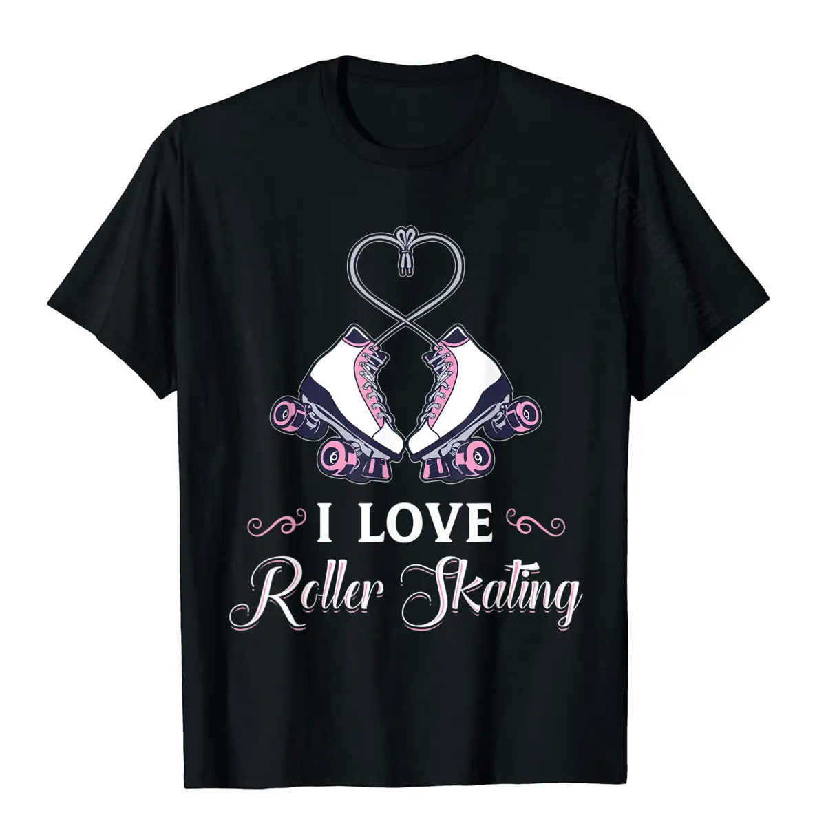  Men Tshirts Summer Normal Tees 100% Cotton Fabric Round Neck Short Sleeve Printing Clothing Shirt Summer/Autumn Ro er Skating T-shirt I ove Skating Gir Pink Boots Heart__1763 black