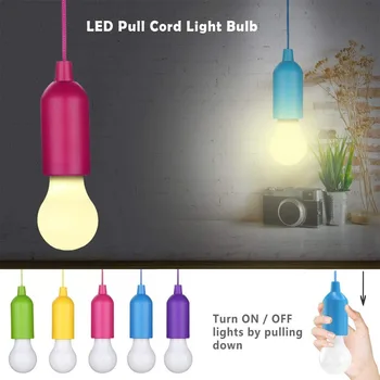 

5Pcs Portable LED Colorful Light Bulb Chandelier Pull Cord Light Bulb Outdoor Garden Party Wedding Hanging LED Light lamp