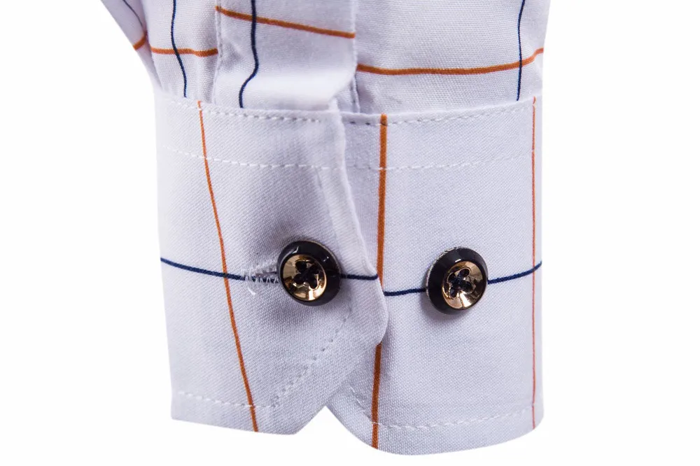 Moda Dos Homens Oxford Xadrez de Manga comprida Casuais Ternos Slim Fit Camisas de Vestido клетчатая рубашка 10,4