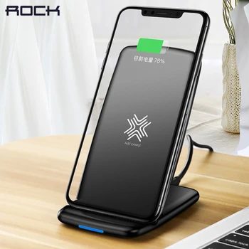 

ROCK W3 Pro Qi Wireless Charger For iPhone11 pro XR MAX Fast Charging Docking Wireless Charger Pad for Samsung Note8 S10 S9 Plus