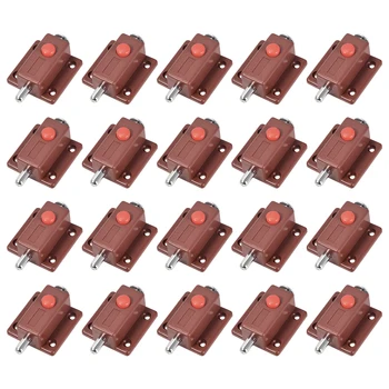 

uxcell Door Bolt Lock, 2-inch ABS Sliding Barrel Keyless Latch with Switch Button, 20 Pcs (Brown)
