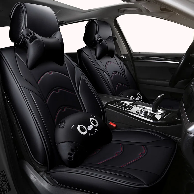 

Cartoon Leather car seat cover for seat leon ateca Toledo exeo IBL arona all models car accessories