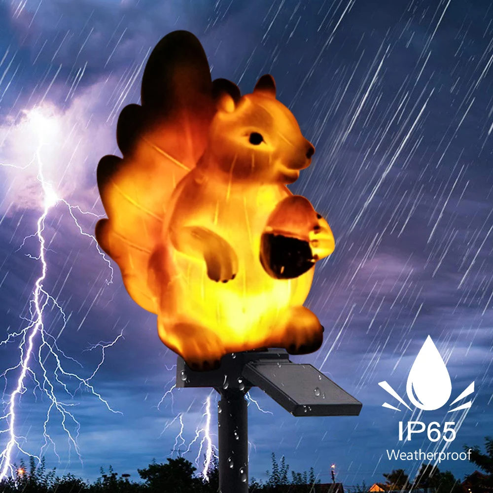 

DIDIHOU 1/2/3 PCS Pretty Cute Squirrel Shape Solar Power Light LED Night Light Path Lawn Yard Garden Lamps