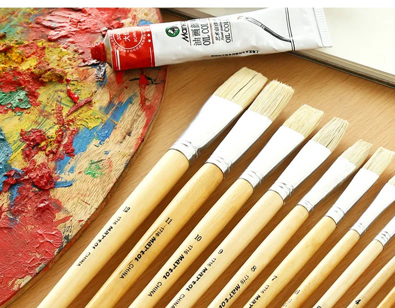 Marie's Art Кисть для краски 6 шт. Pinceles Para Acrilico Y Oleo щетина Arte акварель гуашь краска ing кисти комплект, принадлежности для живописи