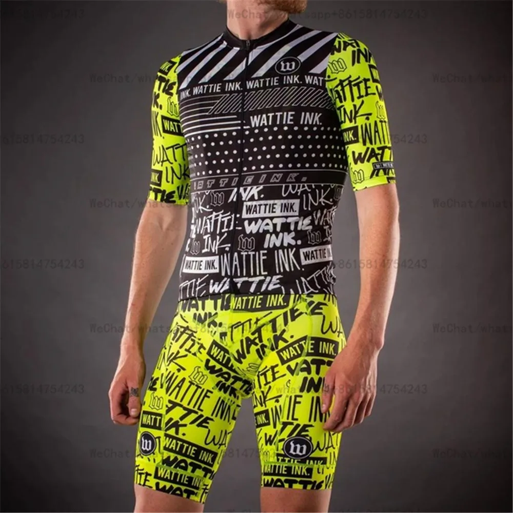 set-13 Wattie ink, Мужская велосипедная майка, с повязкой на голову, комплект для триатлона, одежда для горного велосипеда, велосипедная униформа, Ropa Ciclismo, велосипедные комплекты - Цвет: set-13