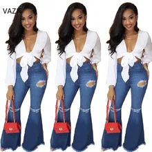 VAZN JLX8906 новые модные офисные повседневные штаны синего цвета, джинсовые штаны с повязкой, длинные штаны