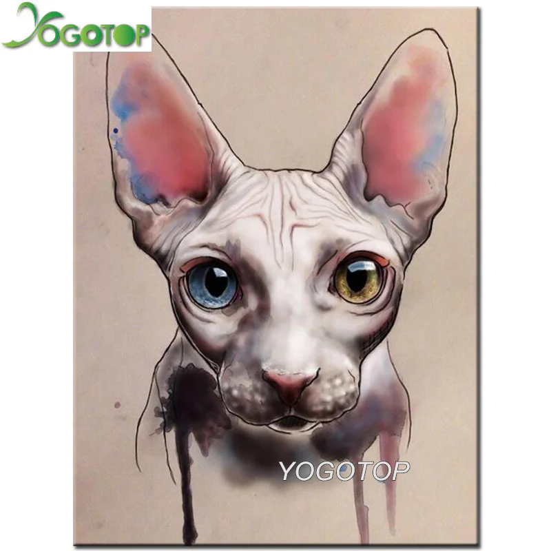 

Animal Square round Drill Diamond Painting new Sphynx Cat 5d Diamond Embroidery Mosaic 3d Picture Of Rhinestone Decor YY1505