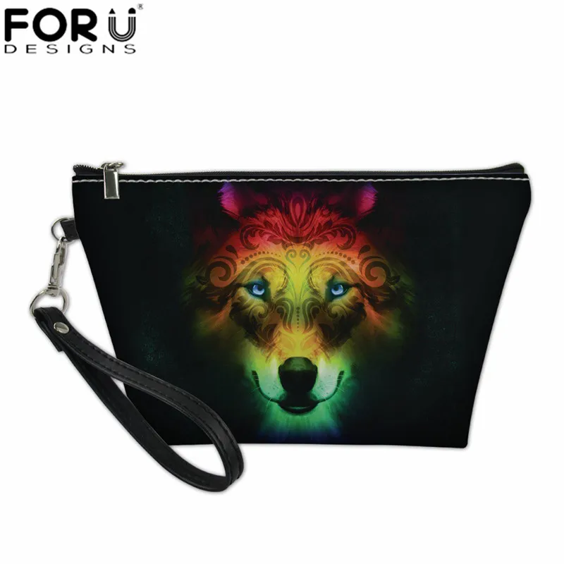 FORUDESIGNS/косметички для макияжа для женщин с принтом волка, косметички женский макияж, сумка для туалетных принадлежностей, многофункциональная сумочка - Цвет: L4339Z8
