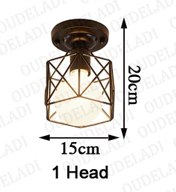 Европейский металлический американский кантри потолочный светильник гостиная лампа спальня исследование креативный современный минималистичный Ретро освещение светильники - Цвет корпуса: 1 Heads Ceiling lamp