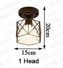 1 Heads Ceiling lamp Европейский металлический американский кантри потолочный светильник гостиная лампа спальня исследование креативный современный минималистичный Ретро освещение светильники - Цвет корпуса: 1 Heads Ceiling lamp