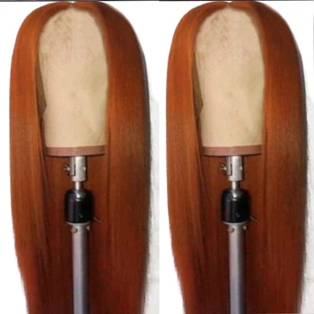 

Fashion Long Giner Orange Synthetic Wig For Women Straight Female Hair Wigs With Natural Skin Part Cosplay Party Daily Hair Wig