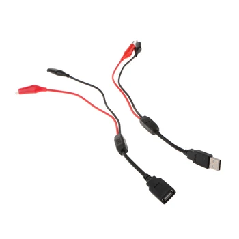 

Alligator Clips To USB Male + Female Test Lead Adapter Cable 32cm (pack Of 2)