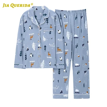 

Front Pocket Printing Pj Set Homesuit Homeclothes Sleepwear Fashion Style Casual Style Woman Clothes Pyjamas Woman Spring Autumn