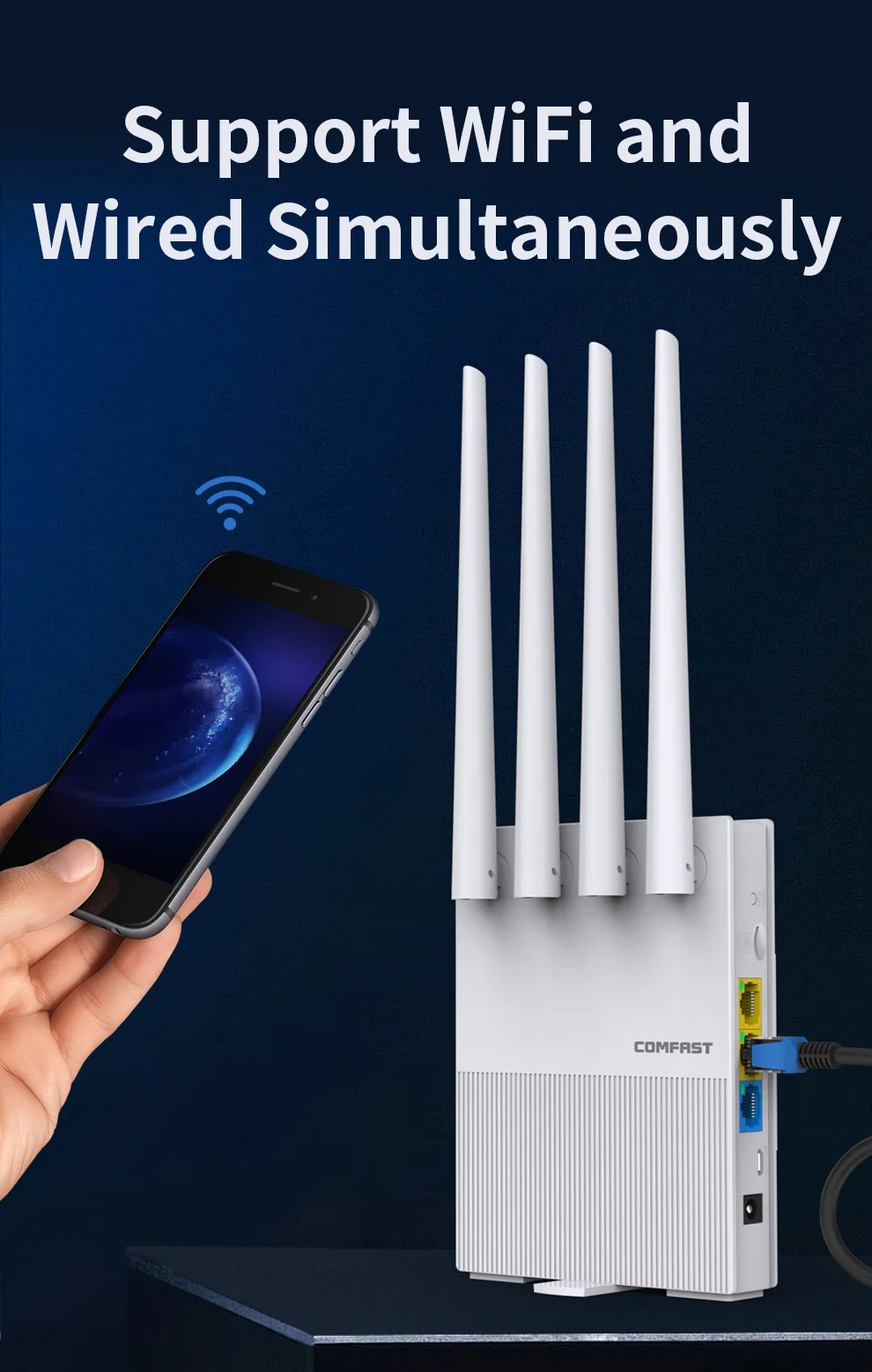 4G LTE 300Mbps 2.4G Wifi Router Chuẩn Cắm Modem Có Khe SIM Điểm Truy Cập Không Dây 4 * 5dBi Ăng Ten Đẳng Hướng best wifi extenders signal booster