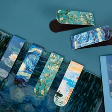 1Pcs Van Gogh Literature Art Series Magnetic Bookmarks Creative DIY Decoration Book Folder Stationery Student Office Supply
