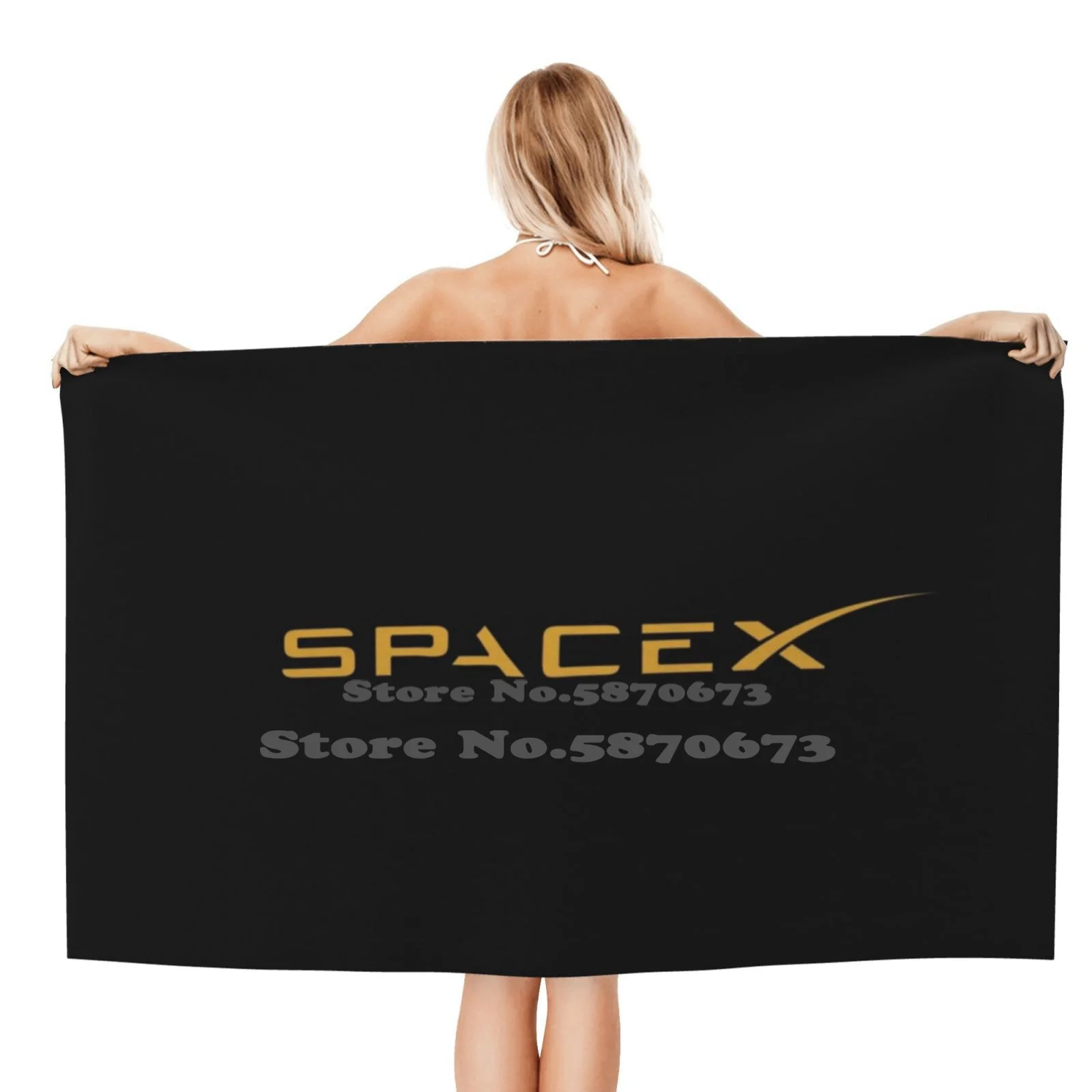 Spacex Gold Fan Art Logo Morbido Tessuto In Microfibra Asciugamano Da Viaggio Elon Musk Elon Musk Cybertruck Cyber Truck Tesla Sentry Pickup Atv