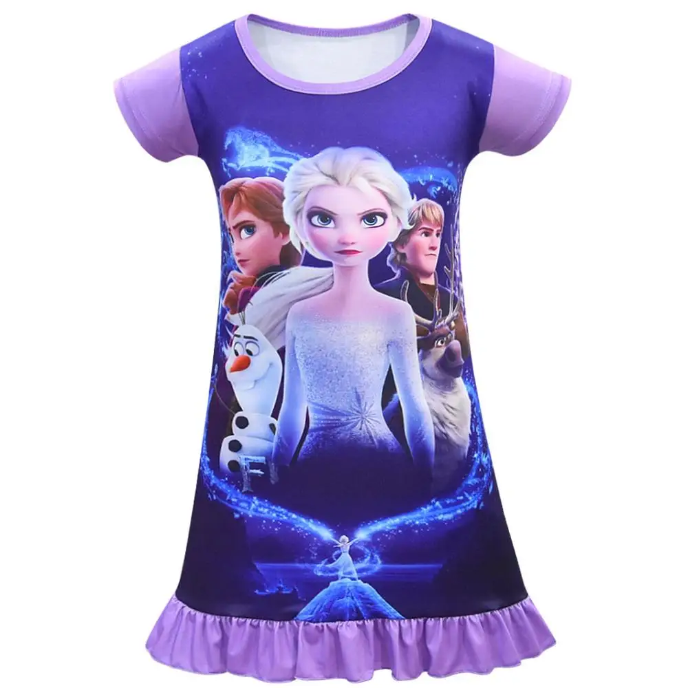 Violet1pcs С изображением Анны и Эльзы 2 Хэллоуин Спортивная одежда Карнавальный костюм для девочек, повседневная одежда футболка для девочек Повседневная Спортивная юбка шляпа Перчатки платье для дня рождения на шнуровке - Цвет: Violet1pcs