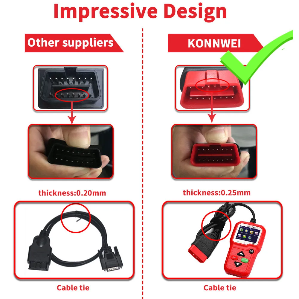 KW680 OBD2 Conector считыватель кодов неисправностей автомобиля диагностический инструмент автомобильного сканера инструмент проверки ключа автомобиля программатор