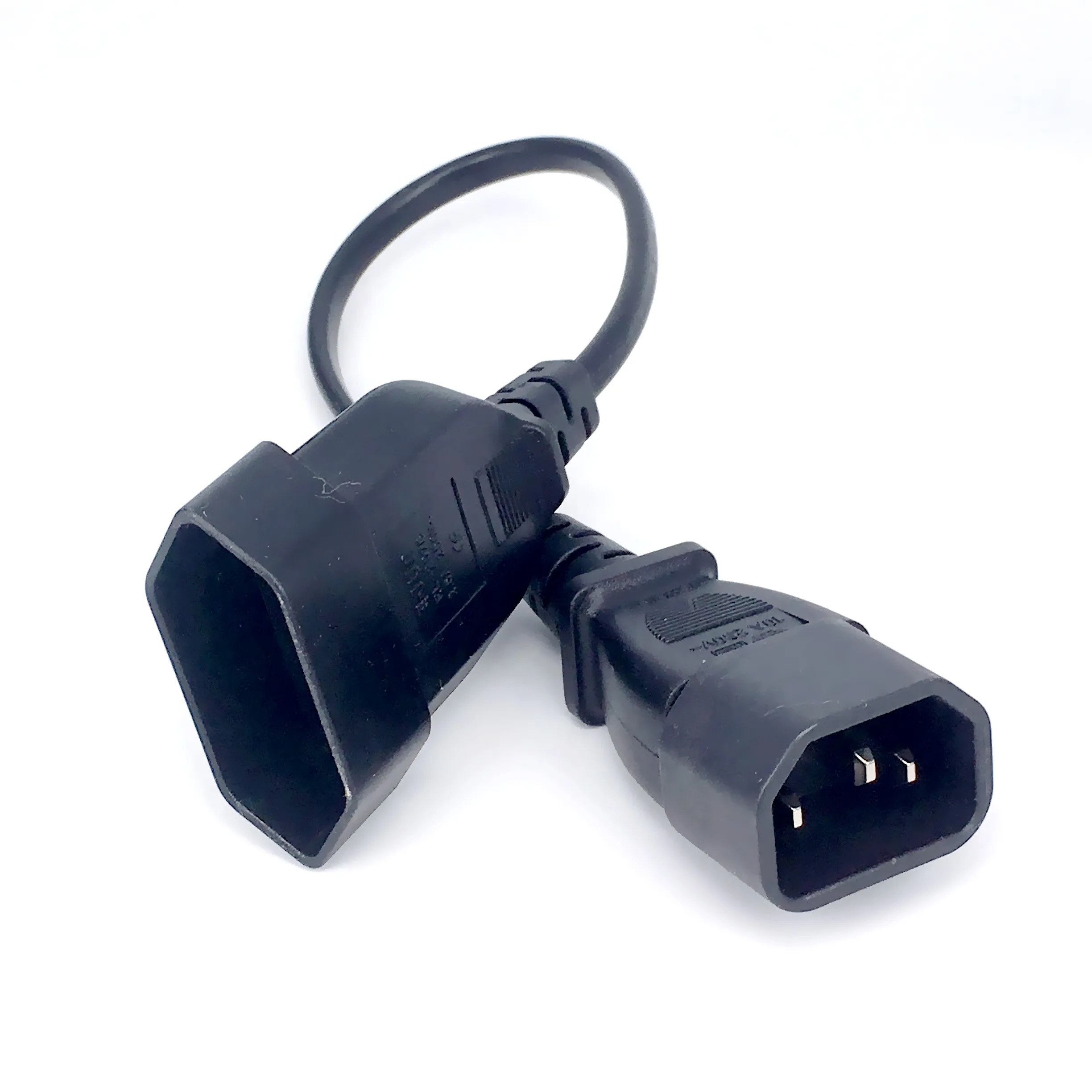 IEC 320 C14 Male Plug to European 2Pin Female Power Cable For UPS PDU,EU Power Adapter Cord,30CM