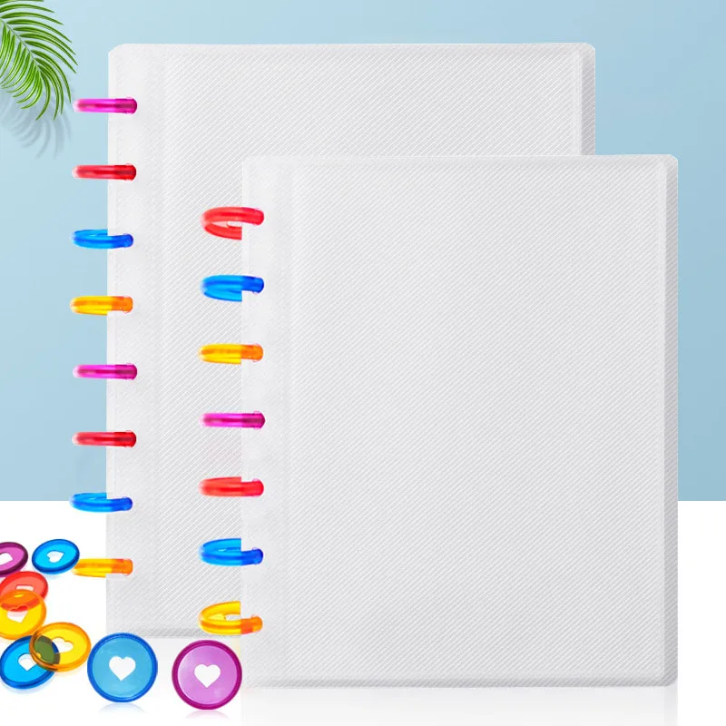 

Disc Bound Binder Card Album Photo Scrapbook Book 6 7 8 Inch Loose-leaf Disc Rings Binding Rainbow Mushroom Hole Photo Album