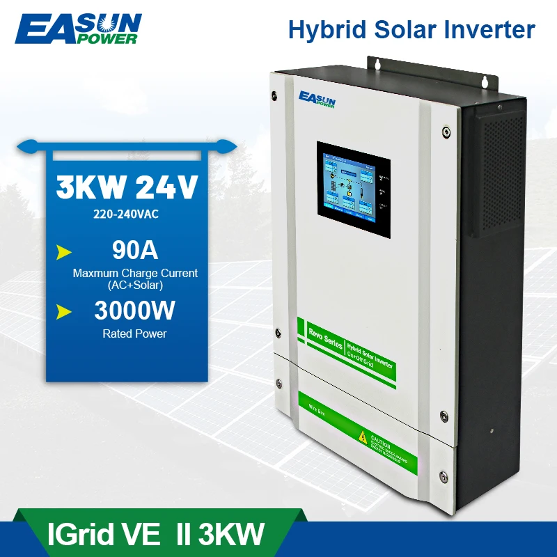 Easun Power Hybrid Solar Inverter 3kw 220v 24v 5500w 450vdc Input 90a
