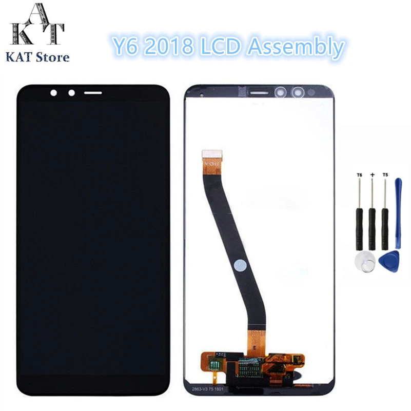 KAT 5 7 &quotЖК-дисплей сенсорный экран для huawei Y6 2018 ЖК-сборка лучший послепродажный