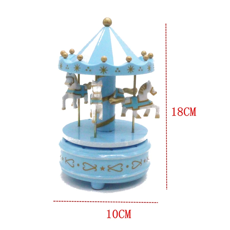 Merry-go-круглые деревянные милые Интересные музыкальные игрушки Детская игра домашний декор лошадь музыка Рождество Свадьба День рождения подарок карусель