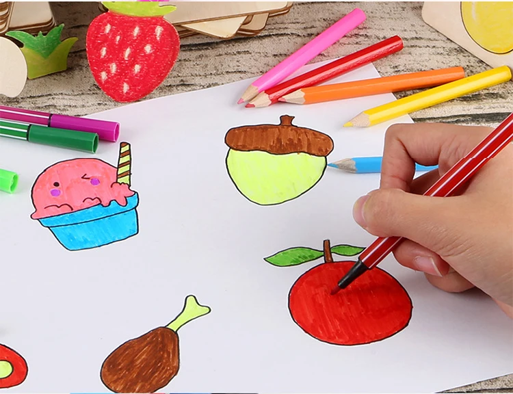 wooden Toys Drawing Toy Coloring Board Children Creative Doodles Early Learning Education Toy Boy Girl Learn Drawing Tools