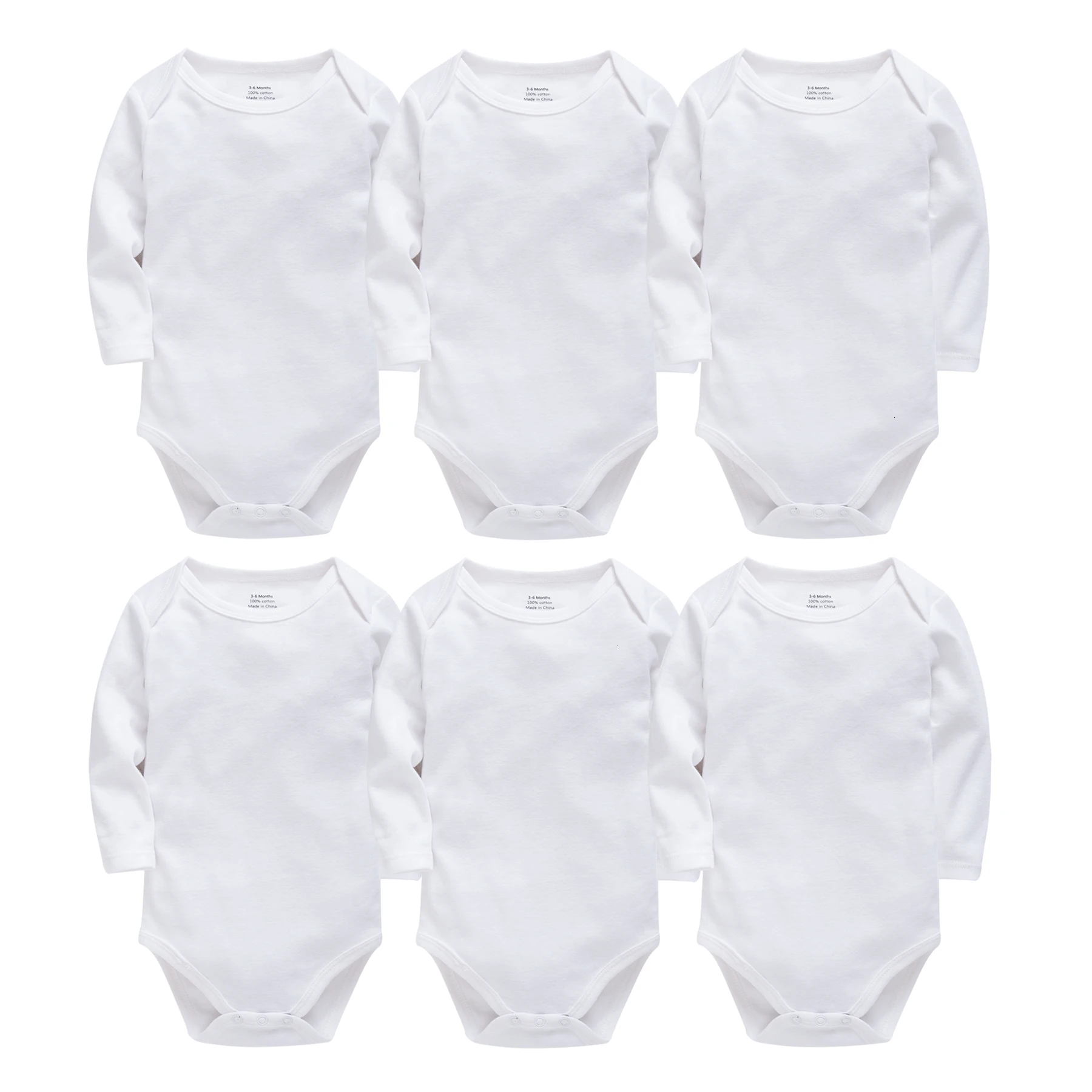 Детское хлопковое трико для новорожденных, белое боди с длинными рукавами для мальчиков 0-24 месяцев, Bebes Blanco Roupa Menina, одежда для маленьких девочек - Цвет: 6HY2048