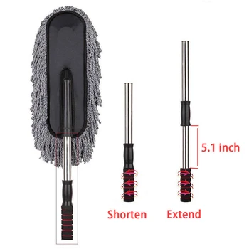 

1pcs Car Cleaning Duster Cars Home Microfiber Wax Treated Handle Brush Durable