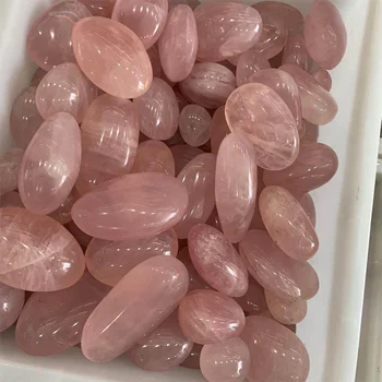 

Natural High Quality Natural Rose quartzpalm Tumbled Stone Polished Crystal Gravel Reiki Healing Stress Reliving stone For Sale