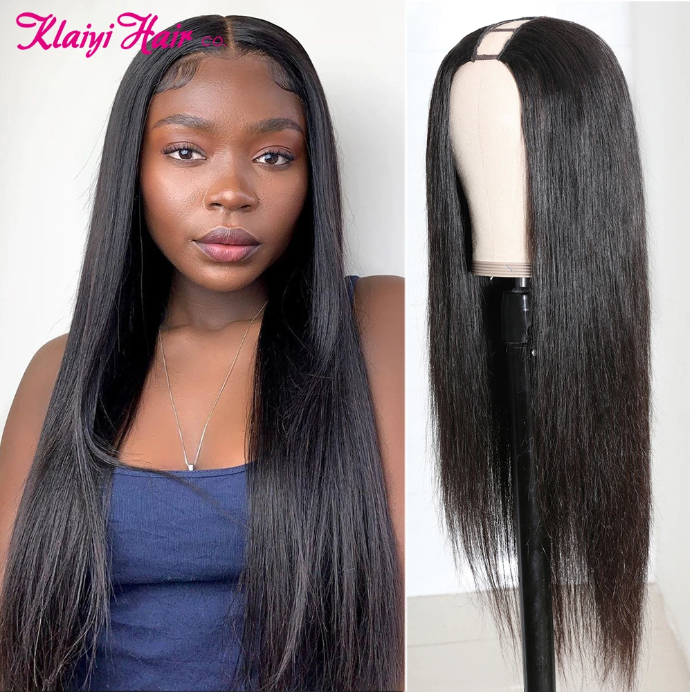 Klaiyi Bone Straight Hair U Part Wig Human Hair 12 24 Inch Brazilian Human  Hair Wigs For Women Natural Remy Hair Straight Wig|Full Machine Wigs| -  AliExpress