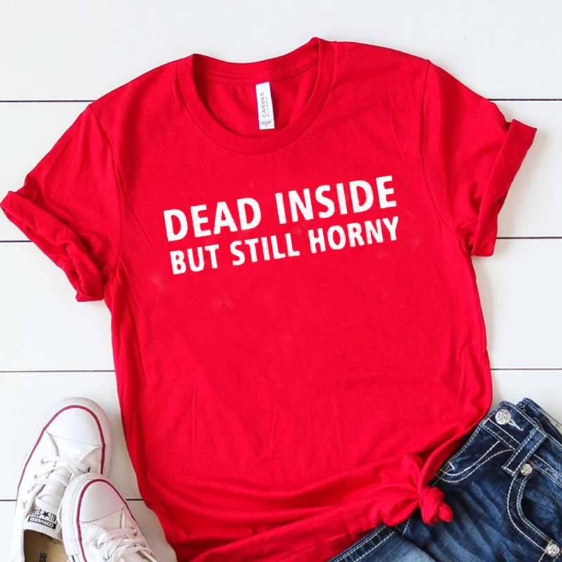 Прямая поставка летняя женская футболка с надписью &quotDead Inside But Still&quot