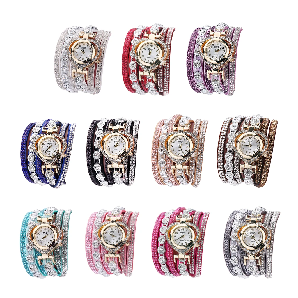Women Luxury Rhinestone Bracelet Wristwatch Ladies Multilayer Analog Watch Women Luxury Rhinestone Bracelet Wristwatch Ladies Multilayer Analog Watch