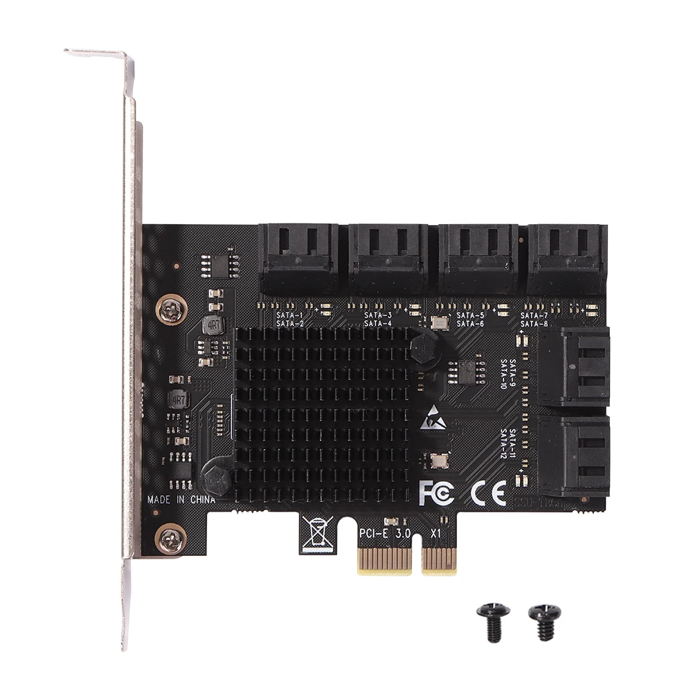 PCIe Adapter Card PCIe Expansion Card SA3112J PCIE Adapter 2/6/12/16/20 Port PCI-Express to SATA 3.0 Expansion Card