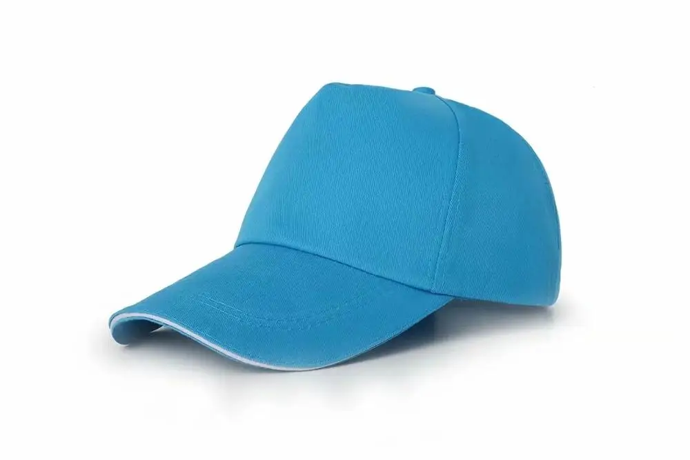 Озерный синий Мужская кепка Snapback в стиле хип-хоп, летние солнцезащитные кепки, хлопковая кепка, модная однотонная уличная Бейсболка унисекс, бейсболка с логотипом на заказ - Цвет: Озерный синий