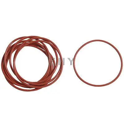 

10 Pcs 55mm OD 2mm Thickness Dark Red Silicone O Ring Oil Seal Gasket