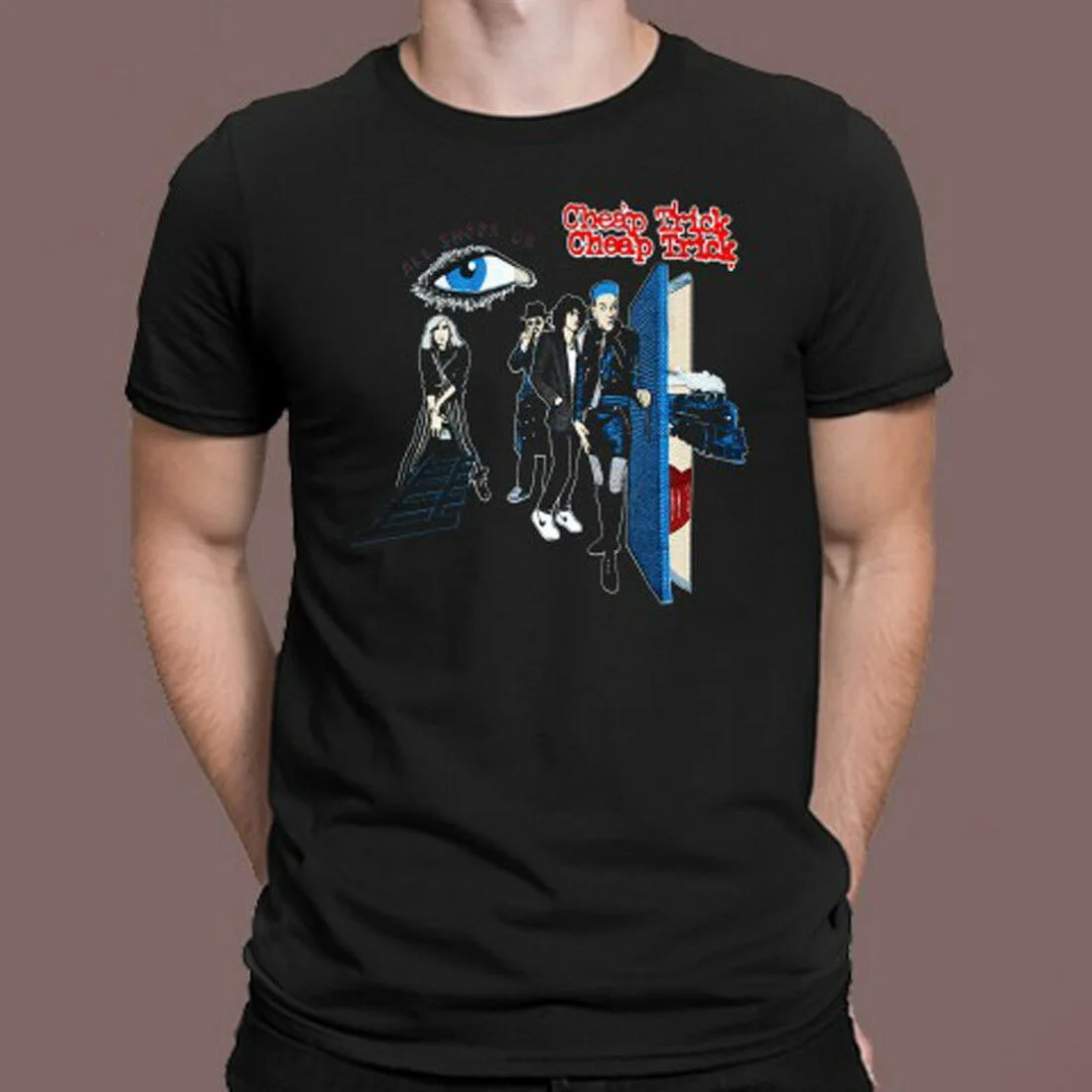 Недорогая Мужская черная футболка с логотипом TRICK ROCK BAND LEGEND размер S M L XL 2XL 3XL
