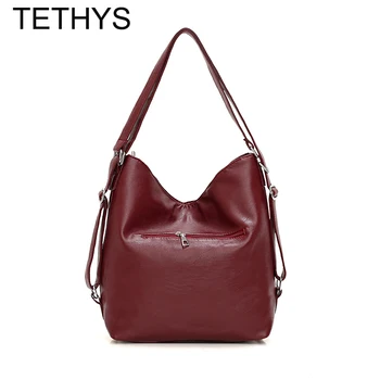 

TETHYS Luxury Brand Hand Bag Woman Fashion Bags Ladies High Quality Leather Shoulder Bag Multifunction Women Bags Bolso Mujer