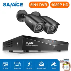 SANNCE HD 4CH CCTV системы 1080 P HDMI DVR 2 шт. 720 1280TVL CCTV ИК Открытый товары теле и видеонаблюдения безопасности камеры 4ch DVR комплект