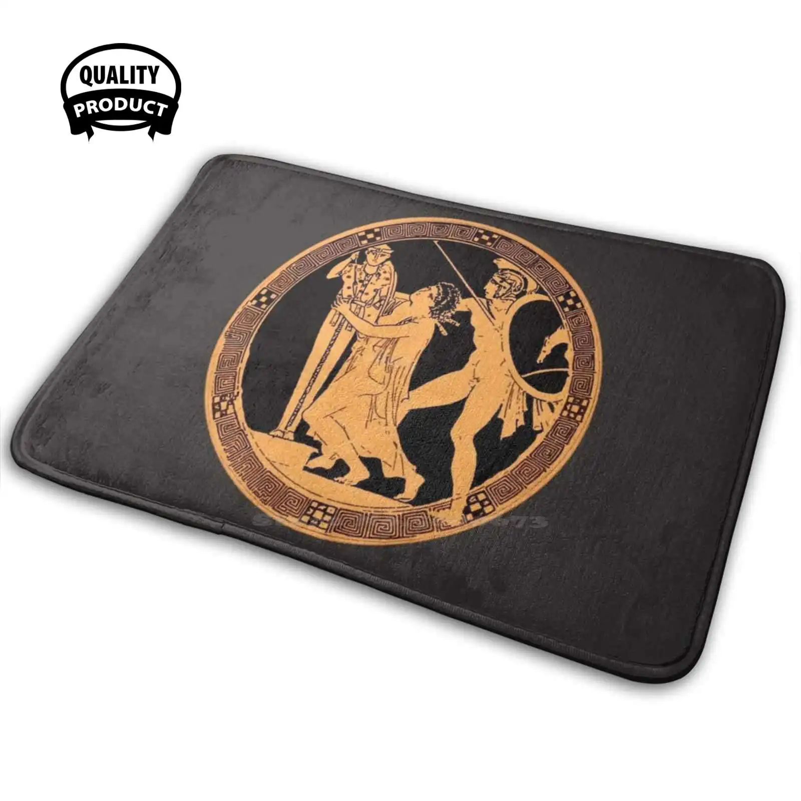 Ajax E Ceramica Greca 3D Morbido Tappetino Antiscivolo Tappeto Cuscino Ajax Guerra Di Troy Ceramica Greca Illiad Mitologia Greca Antica