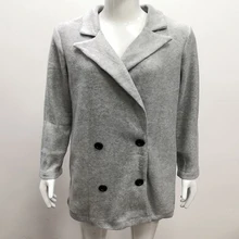 

Autumn Winter Plus Size Solid Color Long Sleeve Double Row Button Suit Collar Woolen Slim Coat for Women Clothing Urban Leisure